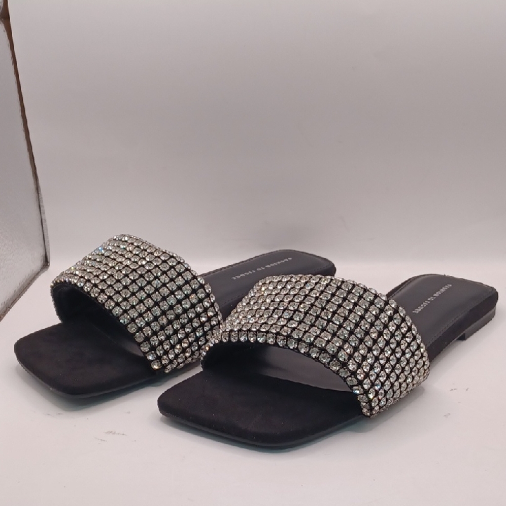 NEW Fashion To Figure Gia Wide Width Slip-on Flats-Black Women Size 9 US